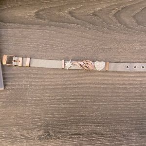 silver and gold jewel bracelet